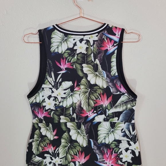 TOPSHOP Island Life Tropical Print Bodycon Dress Size 10 - Picture 2 of 9